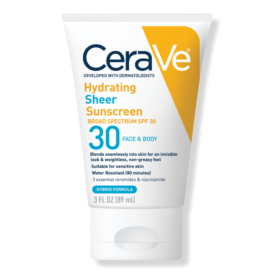 CeraVe Hydrating Sheer Sunscreen Face and Body Lotion with SPF 30