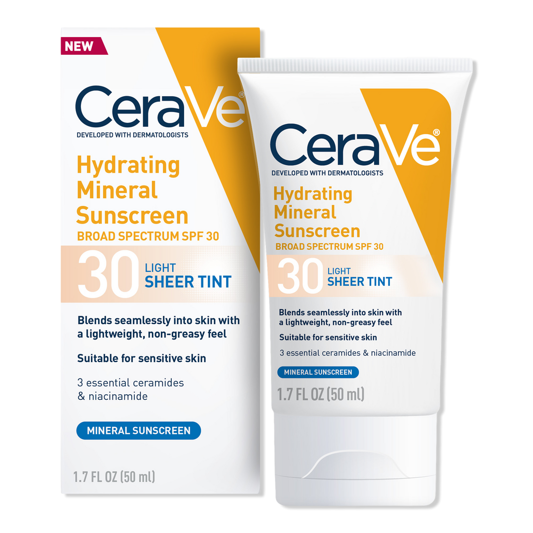 CeraVe Hydrating Mineral Sunscreen Face Lotion with Sheer Tint SPF 30