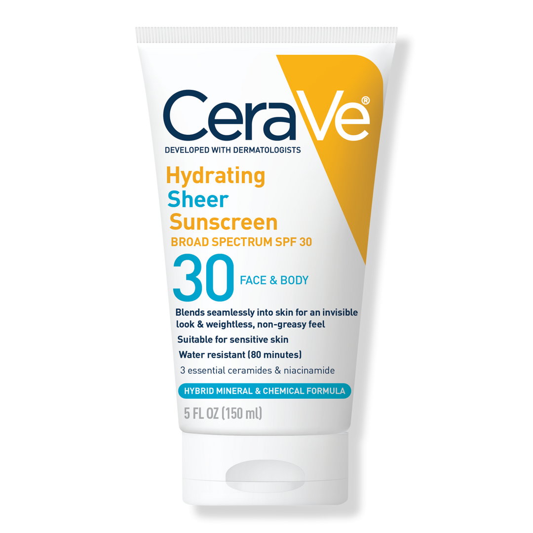 CeraVe Hydrating Sheer Sunscreen Face and Body Lotion with SPF 30